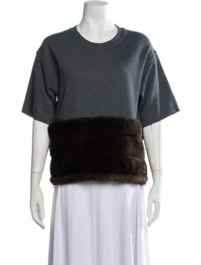 Pre-owned Harvey Faircloth Crew Neck Short Sleeve Top In Grey