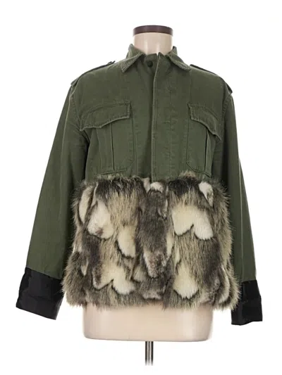Pre-owned Harvey Faircloth Faux Fur Jacket In Green