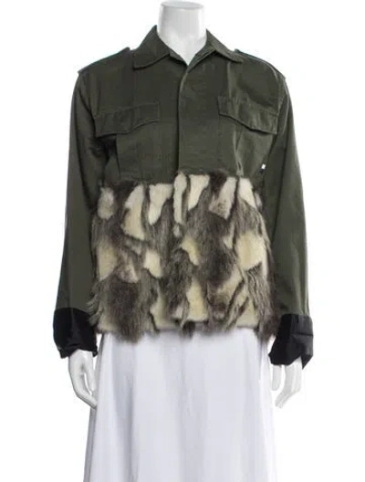 Pre-owned Harvey Faircloth Patterned Jacket In Green
