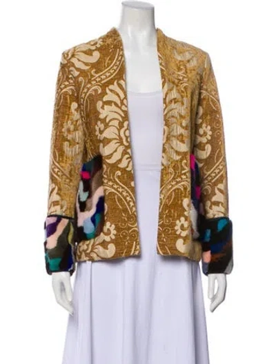 Pre-owned Harvey Faircloth Printed Fur Jacket In Brown