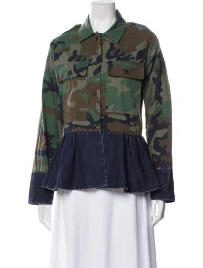 Pre-owned Harvey Faircloth Printed Utility Jacket In Green
