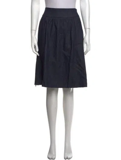 Pre-owned Harvey Faircloth Raw-edge Trim Midi Length Skirt In Blue