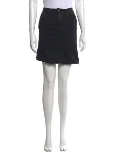 Pre-owned Harvey Faircloth Raw-edge Trim Mini Skirt In Black