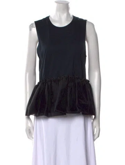 Pre-owned Harvey Faircloth Scoop Neck Sleeveless Top In Black