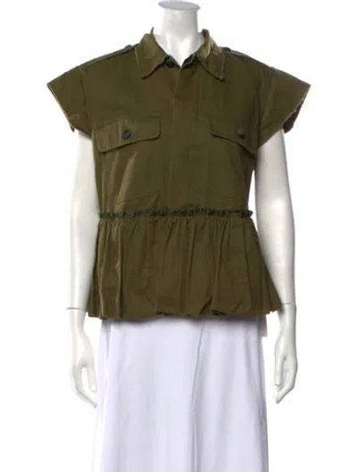 Pre-owned Harvey Faircloth Short Sleeve Top In Green