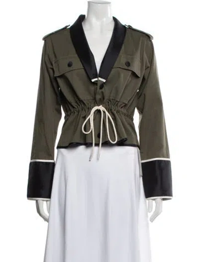 Pre-owned Harvey Faircloth Silk Blazer In Green