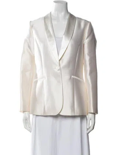 Pre-owned Harvey Faircloth Silk Blazer In Neutrals