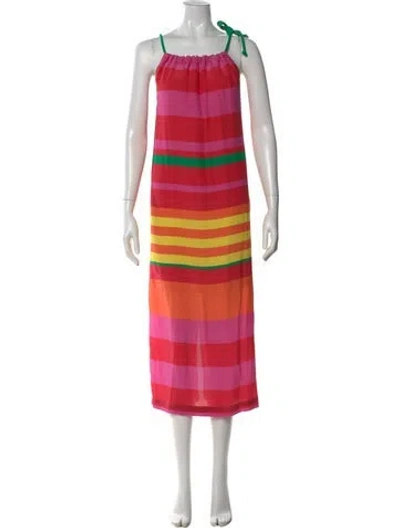 Pre-owned Harvey Faircloth Silk Midi Length Dress In Orange