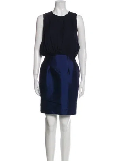 Pre-owned Harvey Faircloth Silk Mini Dress In Blue