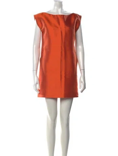 Pre-owned Harvey Faircloth Silk Mini Dress In Orange