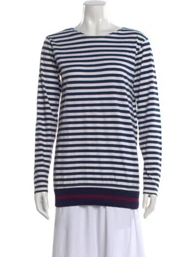 Pre-owned Harvey Faircloth Striped Crew Neck Top In Blue