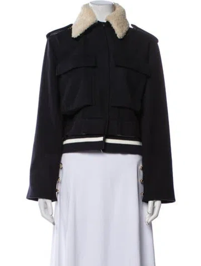 Pre-owned Harvey Faircloth Striped Denim Jacket In Black