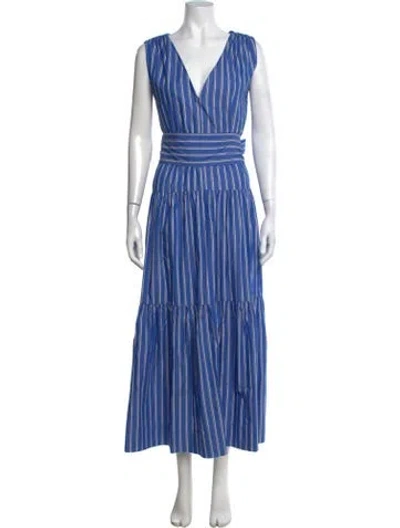 Pre-owned Harvey Faircloth Striped Long Dress In Blue