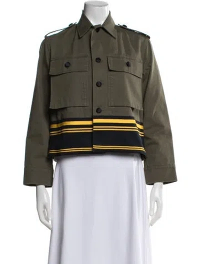 Pre-owned Harvey Faircloth Striped Utility Jacket In Green