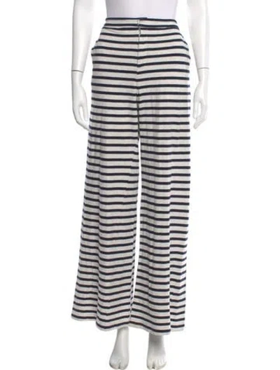 Pre-owned Harvey Faircloth Striped Wide Leg Pants In Multi