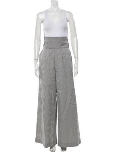 Pre-owned Harvey Faircloth Striped Wide Leg Pants In Multicolor