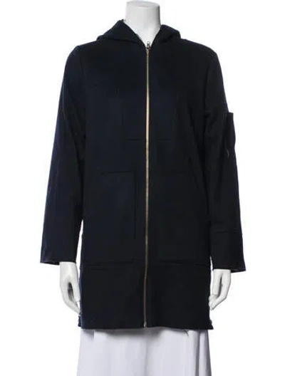Pre-owned Harvey Faircloth Virgin Wool Coat In Blue