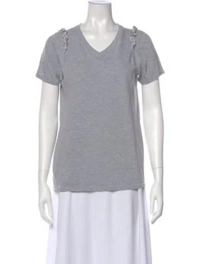 Pre-owned Harvey Faircloth V-neck Short Sleeve T-shirt In Gray