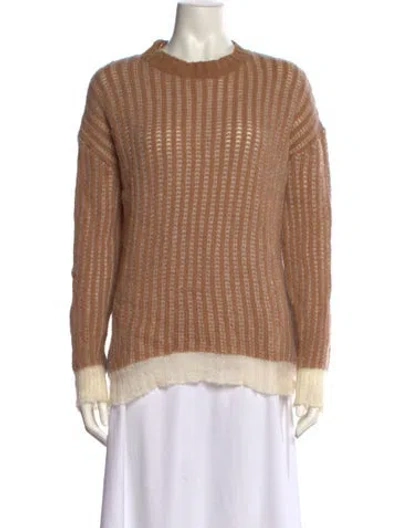 Pre-owned Harvey Faircloth Wool Crew Neck Sweater In Brown