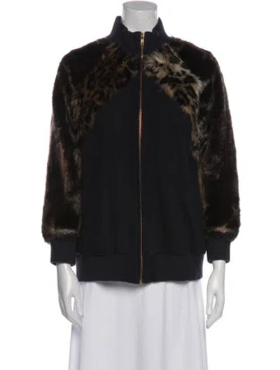 Pre-owned Harvey Faircloth Wool Faux Fur Jacket In Black