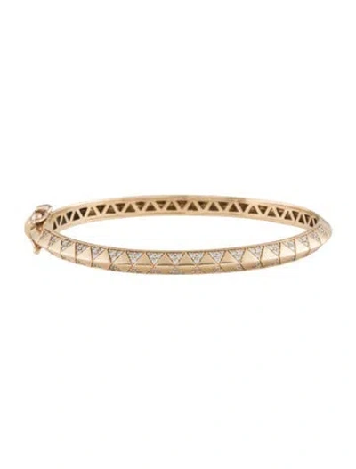 Pre-owned Harwell Godfrey 18k Diamond Knife Edge Hinged Bangle, 6.25" In Multicolor