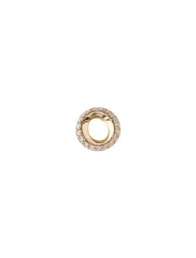 Pre-owned Harwell Godfrey 18k Diamond Knife Edge Initial 'o' Stud Single Earring In Multi