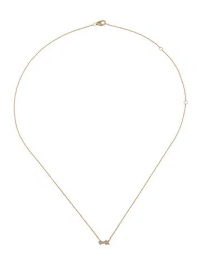 Pre-owned Harwell Godfrey 18k Diamond Tiny Arrow Pendant, 18" In Multicolor