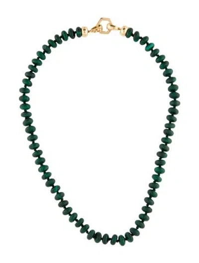 Pre-owned Harwell Godfrey 18k Malachite Bead Foundation Necklace, 16.75" In Multi