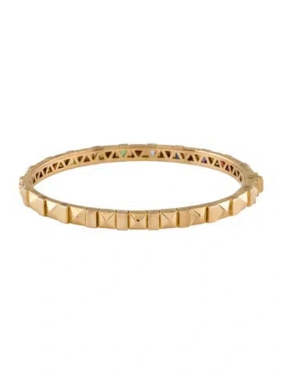Pre-owned Harwell Godfrey 18k Multistone Pyramid Stud Bangle Bracelet, 6.25"