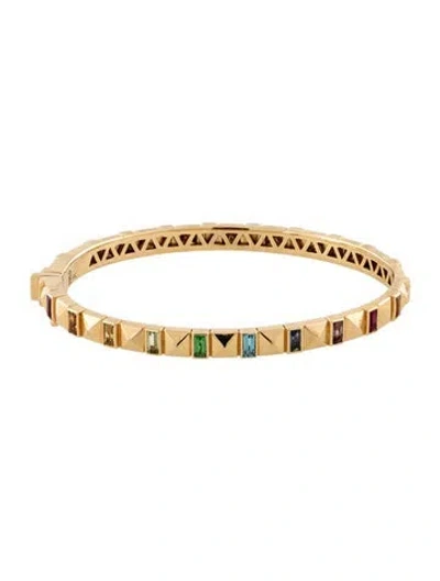 Pre-owned Harwell Godfrey 18k Rainbow Pyramid Stud Bracelet, 6.25" In Multi