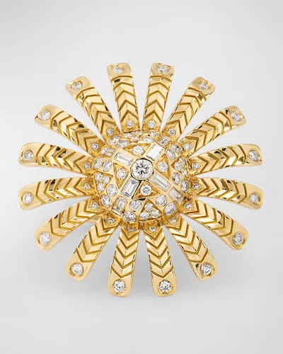 Harwell Godfrey 18k Yellow Gold Chubby Sunflower Diamond Ring