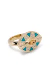 Harwell Godfrey 18kt Yellow Gold Cleopatra's Tear Turquoise Cocktail Ring In Gold