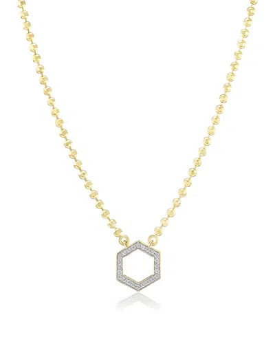 Harwell Godfrey 18k Yellow Gold Core Collection Diamond Hexagon Foundation Ball Chain Pendant Necklace, 16-18
