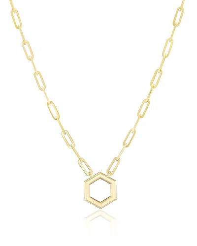 Harwell Godfrey 18k Yellow Gold Core Collection Mini Hexagon Foundation Paperclip Chain Necklace, 16-18 In Metallic