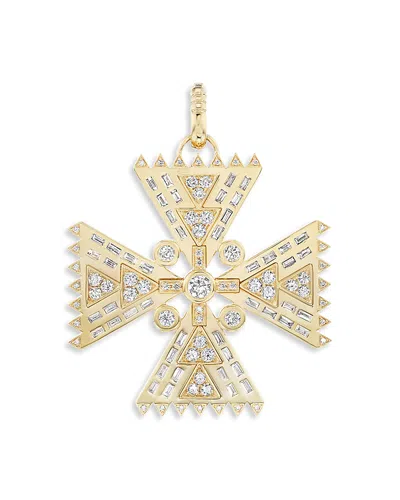 Harwell Godfrey 18k Yellow Gold Crux Diamond Cross Pendant