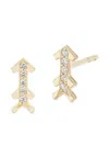 Harwell Godfrey 18k Yellow Gold Diamond Arrow Earrings In Brown