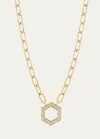 HARWELL GODFREY 18K YELLOW GOLD DIAMOND HEX CABLE CHAIN FOUNDATION NECKLACE, 18"L