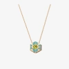 Harwell Godfrey Yellow Gold Evil Eye Pendant Necklace With Turquoise And Peridot In Gold