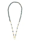Harwell Godfrey 18k Yellow Gold Pearl Beaded Necklace In Green