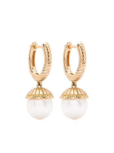 Harwell Godfrey 18kt Yellow Gold Pearl Drop Earrings