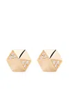 HARWELL GODFREY 18K YELLOW GOLD PYRAMID DIAMOND STUD EARRINGS