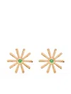 HARWELL GODFREY 18K YELLOW GOLD TINY SUNFLOWER TSAVORITE STUD EARRINGS