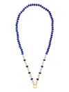 Harwell Godfrey 18kt Yellow Gold Beaded Lapis Lazuli Necklace In Gold