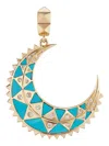 Harwell Godfrey 18kt Yellow Gold Moon Turquoise Pendant Necklace In Gold