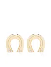 Harwell Godfrey 18kt Yellow Gold Tiny Horseshoe Diamond Stud Earrings In Gold