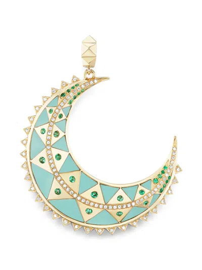 Harwell Godfrey Moon Chrysoprase Emerald Charm In Gold