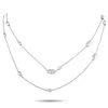 Hasba 18k White Gold 0.85ct Diamond Bead Long Necklace Hs21-070125