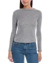 Hashttag Cable Chain Mock Neck Top In Grey