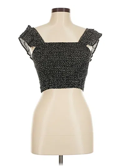 Pre-owned Hashttag Intrend Short Sleeve Top Black Sweetheart Neckline Tops