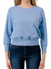Hashttag Quarter Sleeve Sweatshirt In Cornflower Blue In Blue